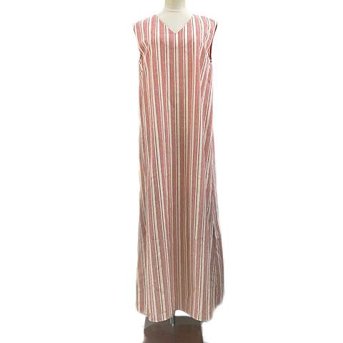 中古 ドロシーズ ワンピース Iライン ロング ストライプ リネン ノースリーブ 1 赤 白 レッド ホワイトの通販はau Pay マーケット ブランド古着のベクトル