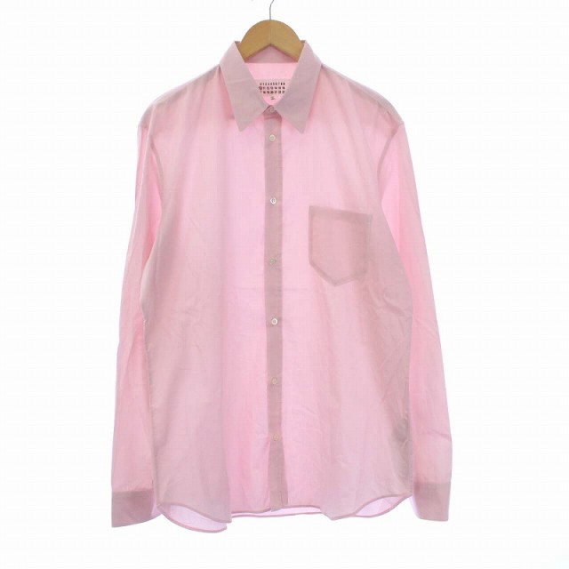 美品✨ Maison Margiela 42 コットン 長袖シャツ ピンク