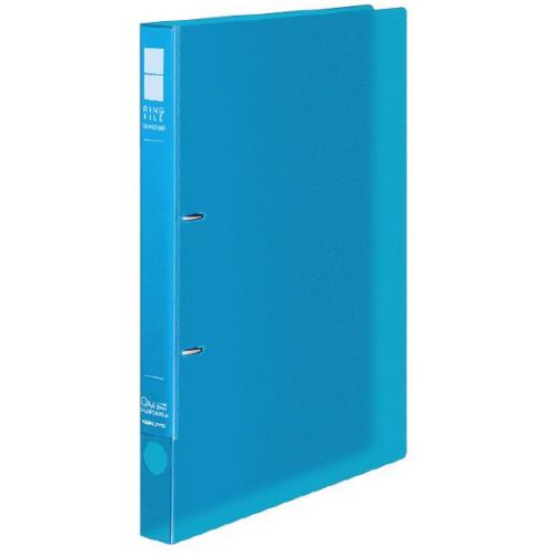 他サイト： リングファイル(スリムスタイル) クリアカラー A4タテ 2穴 180枚収容 背幅27mm ライトブルー 1冊の商品画像