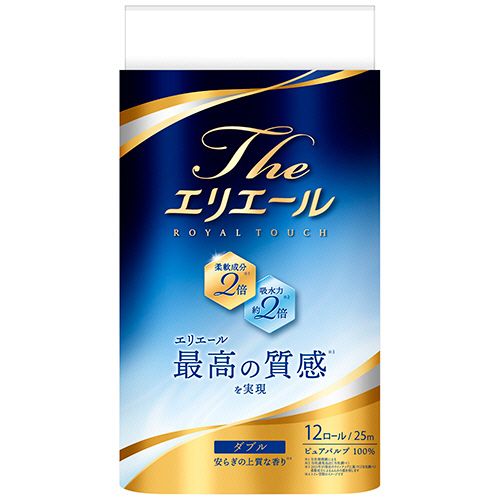 他サイト： Theエリエール トイレットティシュー ダブル 芯あり 25m 1パック(12ロール)の商品画像