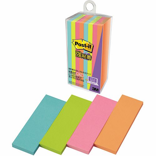 他サイト： ポスト・イット 強粘着ふせん マルチカラー1 75×25mm 4色 1パック(8冊)の商品画像