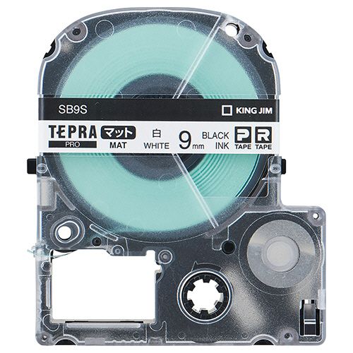 他サイト： テプラ PRO テープカートリッジ マットラベル 9mm 白/黒文字 1個の商品画像