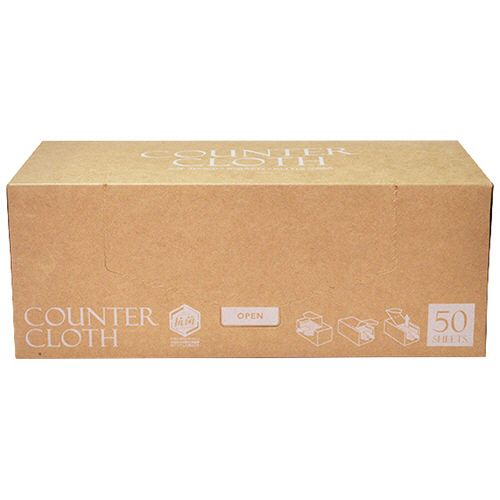 他サイト： 抗菌カウンタークロス厚手 BOXタイプ グレー 1箱(50枚)の商品画像