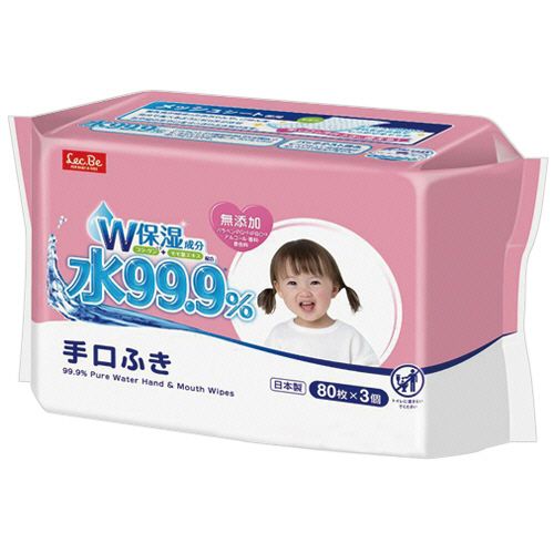 他サイト： 水99.9% 手・口ふき 1パック(240枚:80枚×3個)の商品画像