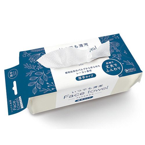 他サイト： いつでも清潔フェイスタオル 厚手タイプ 80枚 1パックの商品画像
