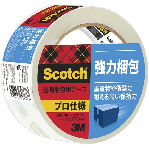 他サイト： スコッチ 透明梱包用テープ 強力梱包 48mm×50m 1巻の商品画像