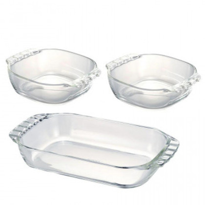 他サイト： HARIO ハリオ 耐熱ガラス製トースター皿3個セット HTZ-2808 |b03の商品画像