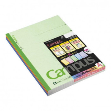 他サイト： コクヨ キャンパスノート カラー表紙 セミB5 罫幅7mm 30枚 アソート5冊 ノ-3CANX5 |b03の商品画像