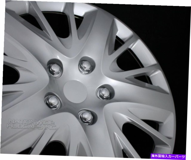 クリアランス売品 Wheel Covers Set of 4 4 18" のセットシルバーのフルホイールハブがR18タイヤ・リムハブはスチールリムに合うキャップカバー Se