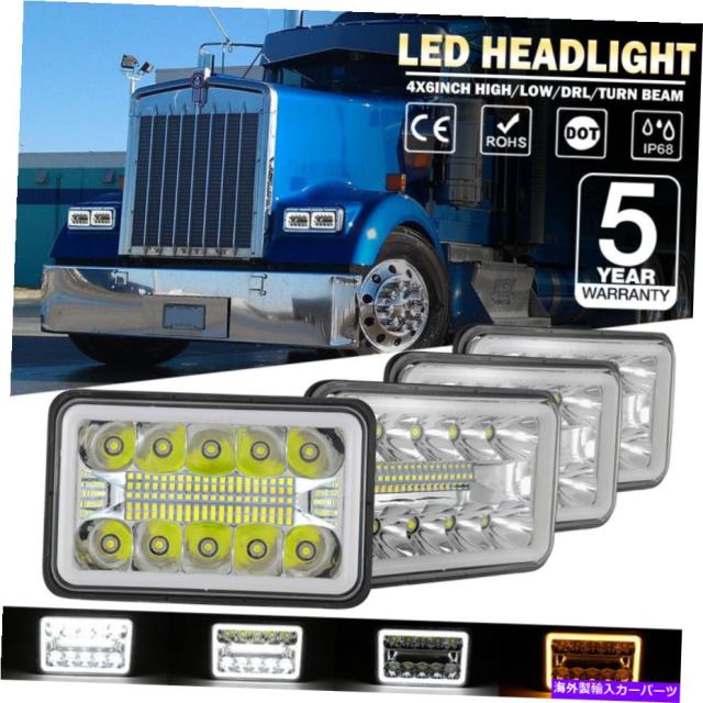 値段 通販 Usヘッドライト ケンワースt400 T800 W900のための4pcs 4x6 0wクロムledヘッドライトdrl天使の目 4pcs 4x6 0w Chrome Led 在庫限 Www Can Benin Bj