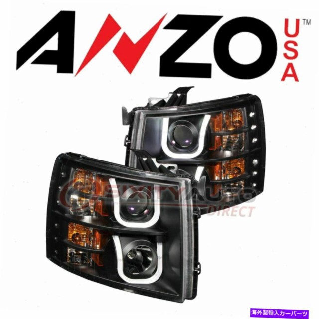 USヘッドライト Anzousa Headlight 2007-2013 Chevrolet Silverado 1500 - 電気 AnzoUSA Headlight Set for 2007-2013 Chevrolet