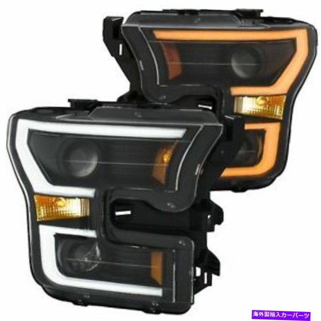 USヘッドライト Anzoプロジェクタースイッチバックヘッドライトブラック/アンバーFord F150 ANZO PROJECTOR SWITCHBACK Headligh