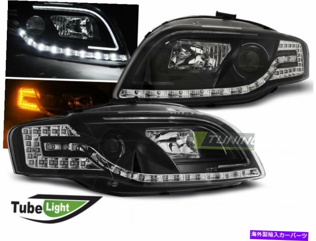 USヘッドライト Juego de Faros LED LTIライトチューブAudi A4 B7 2004-2008 Negro Us Lpau Juego de Faros LED LTI LIGHT TUBE