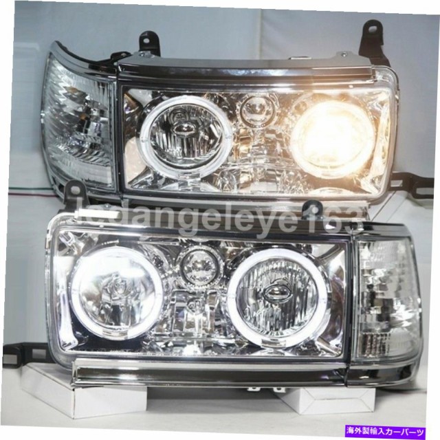 USヘッドライト 1990-1997年ランドクルーザーLC80 FJ80 FZJ80 4500 LED天使の目は銀LF 1990-1997 Year Land cruiser LC80 FJ80 F