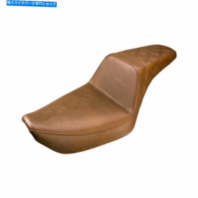 シート ハーレーダイナ - リアラチスステッチ - 896-04-173BRのためのSaddlemenステップアップシート Saddlemen Step-Up Seat fo