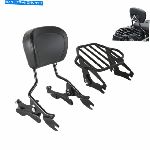 バックレスト Sissy Bar Backrest荷物ラックラックドッキングキットのハーレーツーリングロードキング14-20 Sissy Bar Backrest