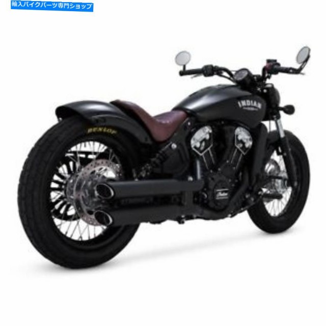 マフラー バンス＆ハインズ3 "15-18インドスカウトのための双子のスリッシュスリップオンマフラー Vance & Hines 3" Twin Slash