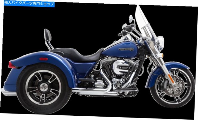 マフラー バンス＆ハインズクロームツインスラッシュオートバイマフラー15-17ハーレーフレット Vance & Hines Chrome Twin Slash