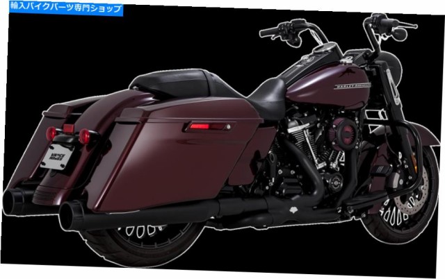 マフラー ヴァンス＆ハインズブラックトルカー450スリップマフラー17-20ハーリーツーリングFLHR FLHX Vance & Hines Black Torqu