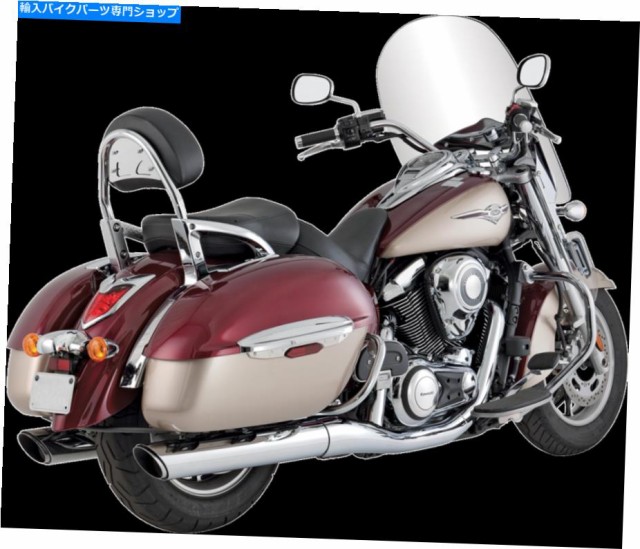 マフラー VANCE＆HINES CHROME 2-2ツインスラッシュマフラー川崎ヴルカンVN用の09~14 Vance & Hines Chrome 2-2 Twin Slash Muff