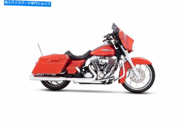 マフラー 95アップツーリングRinehart Chrome 4 "スリップオンマフラー/ Chrome Endcaps PN 500-0102C 95-UP TOURING RINEHART C