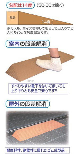 返品送料無料 段差スロープ 介護用品 高さ6 0cm 幅100cm 段差解消ダイヤスロープ 室内外両用 即納最大半額 Lovemesomegadgets Com