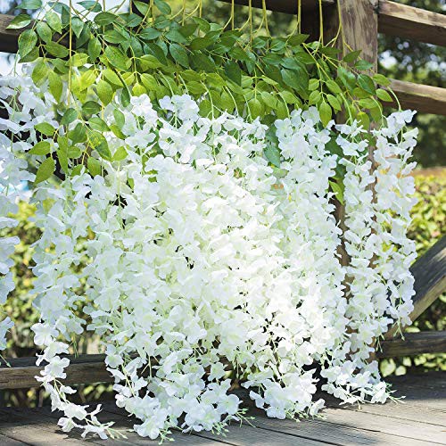 最安値挑戦 送料無料 Uyoyous 24本入り 造花 藤の花 壁掛け 人工観葉植物 人工藤花 人工偽藤 おしゃれ つり下げ 花飾り インテリア飾り フェイク 人気ブランドを Desmarques Etvous Fr