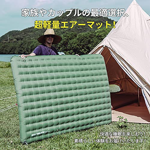 プライスダウン30 Off 送料無料 Wolf Walker ダブル エアーマット 2人用 キャンプマット ポンプ付き 21新登場 ダブル エアマット 超厚ダブル エアーマ 日本正規品