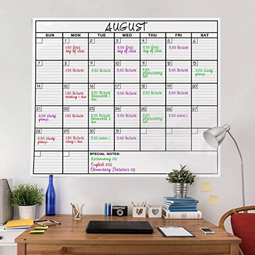 91cmx122cm大型ラミネートホワイトボードシート月間スケジュール表 （非磁性）Laminated Jumbo Size Calendar