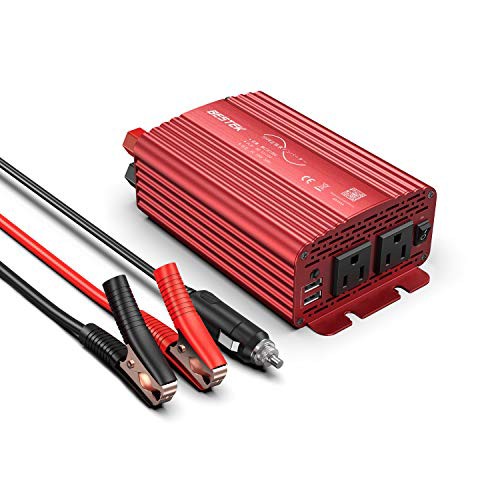 BESTEK 正弦波 インバーター シガーソケット コンセント 300W DC12VをAC100Vに変換 USB2ポート搭載 車載用インバーター カーインバーター