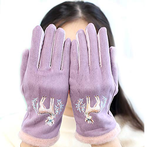 新品 スエード革の女性用冬手袋スマートフォン対応 かわいい動物プリントのタッチスクリーン手袋 森林ヘラジカ鹿シリーズクリスマスの通販はau Wowma ワウマ マノマノ55 商品ロットナンバー
