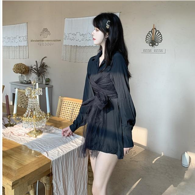 セレブ風 ワンピース 韓国 ファッション レディース ワンピース 秋 冬 春 カジュアル 光沢 サテン風 チュール ギャザー バックリボン韓国の通販はau Wowma ワウマ ベースキャンプ 商品ロットナンバー