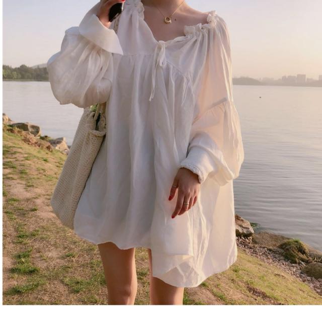 夏服 レディース チュニック ワンピース レディース トップス 夏 ワンピ チュニック 大人可愛い チュニック 長袖 リボン 韓国 ファッショの通販はau Pay マーケット ベースキャンプ 商品ロットナンバー