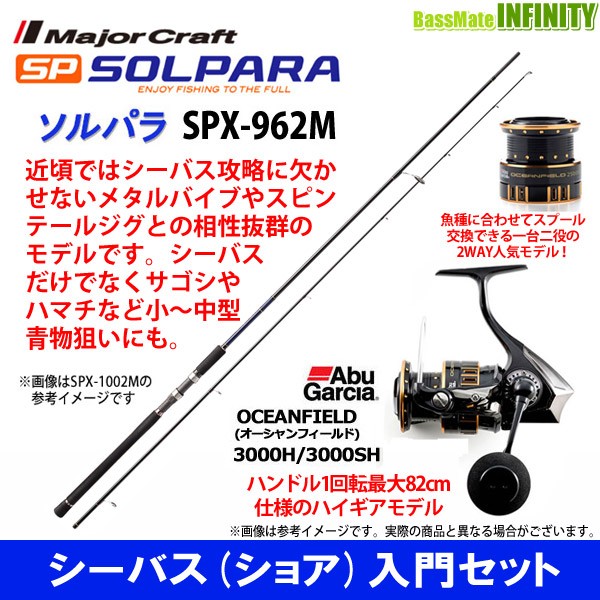 オンラインストア限定 シーバス ショア 入門セット メジャークラフト ソルパラ Spx 962m シーバス アブガルシア オーシャンフィールド 3000h 3000sh 100 の保証 Www Centrodeladultomayor Com Uy