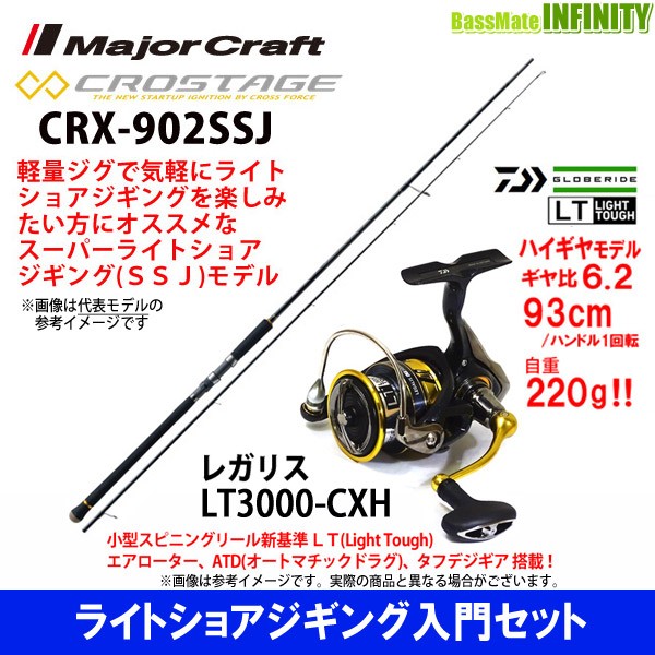 スーパーライトショアジギング入門セット Crx 902ssj ダイワ 18 ジギングロッド ロッド 竿 Lt3000 Cxh レガリス クロステージ クロステージ メジャークラフト