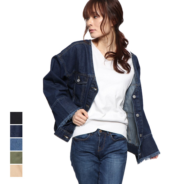 デニムジャケット Gジャン ジージャン ビッグgジャン Vネック ノー