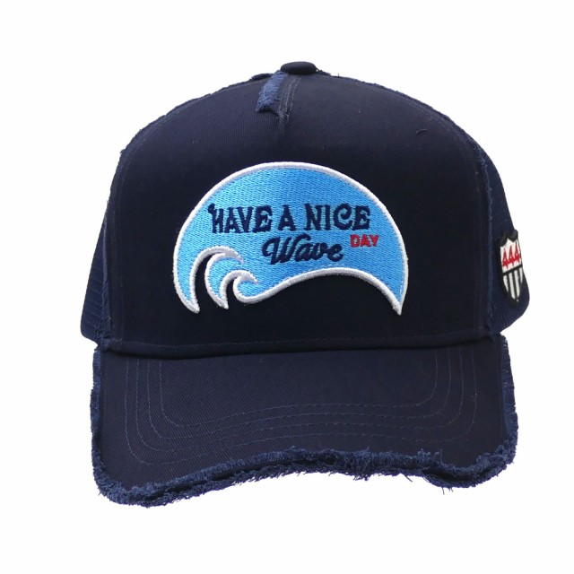 2019新作ヨシノリコタケ Yoshinori Kotake Have A Nice Day Wave Mesh Cap Navy 新作 251001350017 ヘッドウェアau Wowmaワウマ