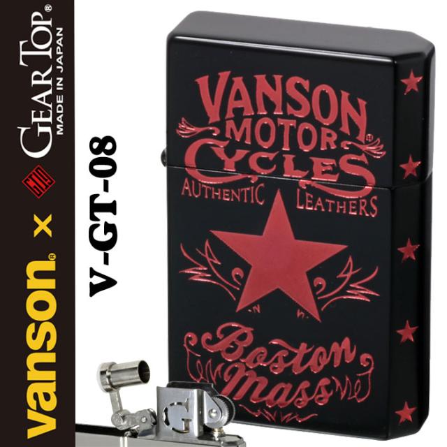 最も優遇 Vansonｘgear Top ギアトップ コラボ 国産オイルライター 2面加工 スターデザイン ブラック 工場直送 Olsonesq Com