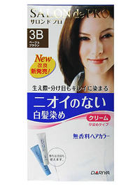 サロンドプロ 無香料ヘアカラー 早染めクリーム 白髪用 3b ベージュブラウン 1セット クリームタイプの白髪染め ムラなく染まるの通販はau Wowma ワウマ ソレイユ スマホ決済などok 商品ロットナンバー