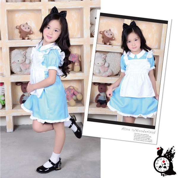 コスプレ 衣装 子供用 不思議の国のアリス エプロンドレス 水色 コスチューム ワンピース キッズ 女の子 かわいい の通販はau Wowma ワウマ Ggbank 商品ロットナンバー