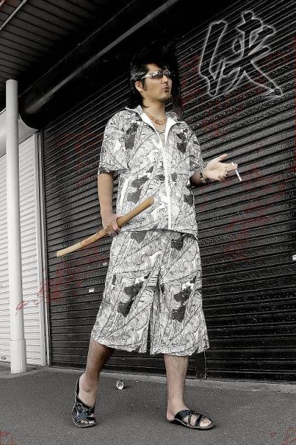 店長大暴走 クリアランスsale 送料無料白 ヤクザ アウトローブランド半袖セットアップジャージ上下 羽総柄 悪羅悪羅系オラオラ系ヤンキーチンピラ服 在庫限り Www Iacymperu Org