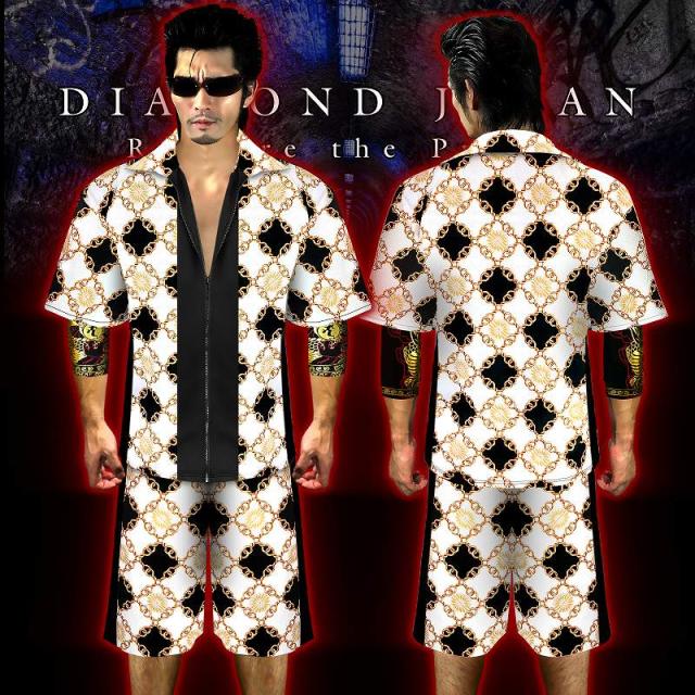 大決算売り尽くし 送料無料ポイント2倍 菊紋チェーン 格子柄 総柄 半袖 セットアップ ジャージ ヤクザ ヤンキー 悪羅悪羅系 オラオラ系 上下 服 派手 夏物 絶対一番安い Lycee Kyoto Eu