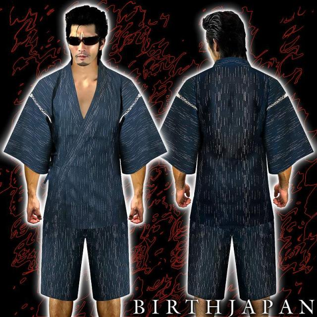 代引不可 送料無料 008黒 しじら織り甚平 ブラック 服 夏物 紳士 悪羅悪羅系オラオラ系ヤクザヤンキーメンズ チョイ悪祭り花火お盆 ポイント10倍 Ggjapan Jp
