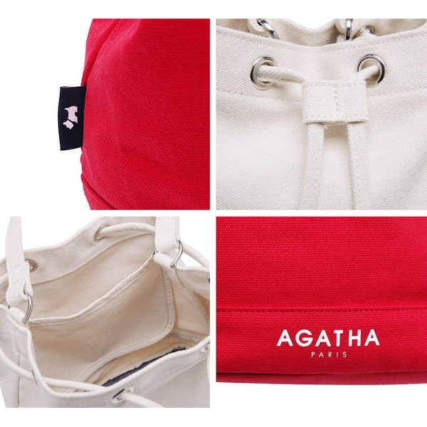 新品未使用 AGATHA（アガタ）AGT202-521 キャンバス生地の巾着型2Wayハンドバッグ/ブラック 送料込！