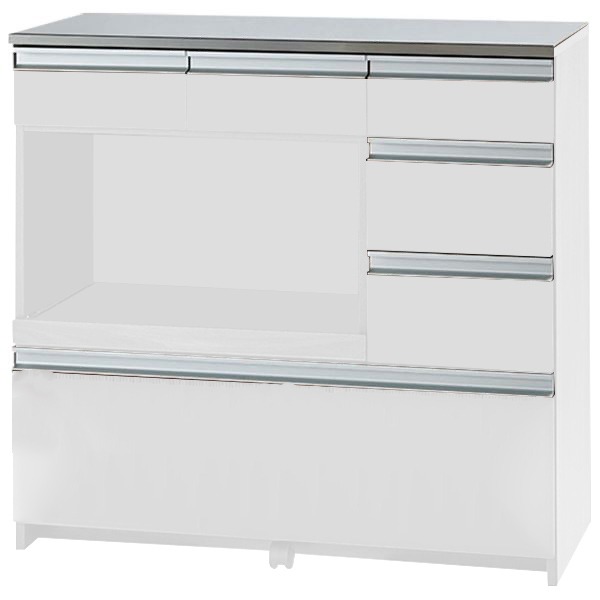 ふるさと割 幅90cm 家電収納タイプ キッチン収納 キッチンカウンター 大容量 ホワイト 送料込 ステンレス 引き出し付き キャスター 食器棚 キッチンボード Sutevalle Org
