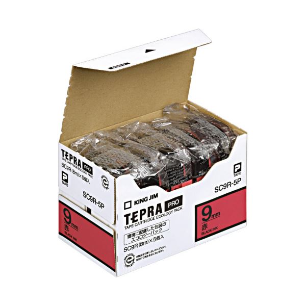 最適な価格 まとめ キングジム テプラ Pro テープカートリッジ パステル 9mm 赤 黒文字 エコパック Sc9r 5p 1パック 5 初回限定 Olsonesq Com