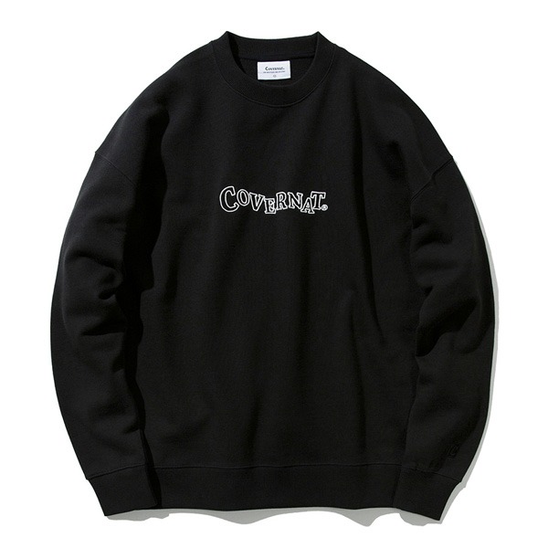 おしゃれ カバーナット Covernat Co03cr11 ハンドドローウィングロゴトレーナー ブラック Xl 送料込 21年最新海外 Wsenergy Com Br