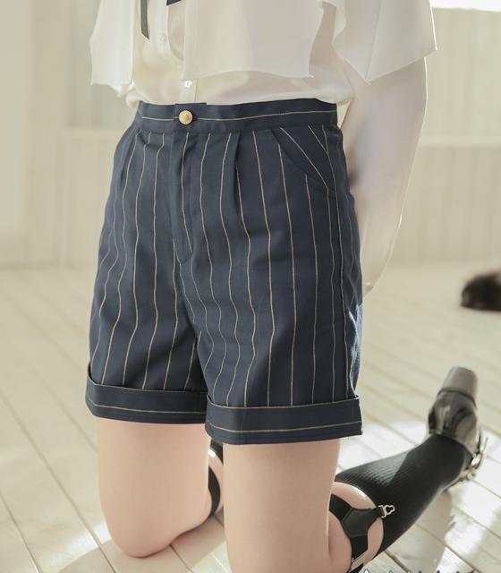 ストライプ ショートパンツ 短パン パンツのみ レディース ロリータ