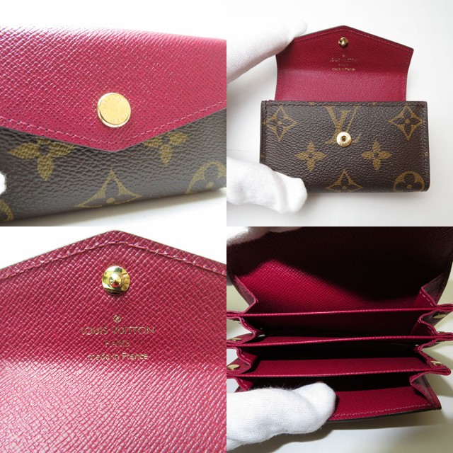 中古 美品 ルイヴィトン カードケース ミュルティカルト・サラ モノグラム フューシャ 小物 Aランク M61273 LOUISVUITTON