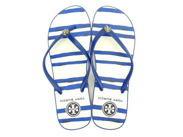 通販爆買い トリバーチ Tory Burch 中古 T10676の通販はau PAY マーケット - ブランドデポ|商品ロットナンバー:368873535 ビーチサンダル #7 2015年新作 90008652 ブルー×ホワイト HOT格安